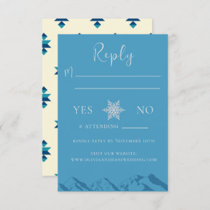 Winter Mountain Flowers Wedding Response Card