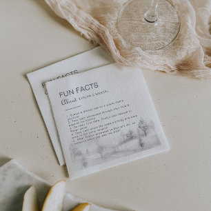 Winter Mountain Forest Trivia Fun Facts Wedding   Napkin