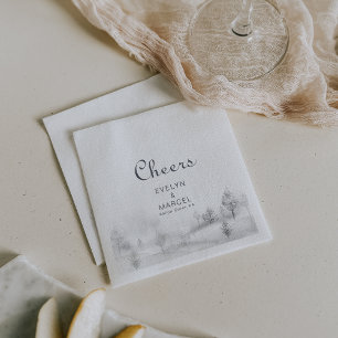 Winter Mountain Forest Wedding Cheers  Napkin