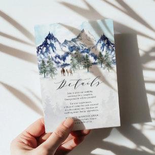 Winter Mountain Forest Wedding Details Enclosure Card