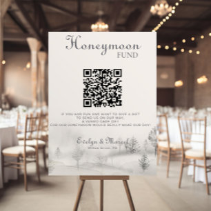 Winter Mountain Forest Wedding Honeymoon Fund   Poster