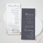 Winter Mountain Forest Wedding Program<br><div class="desc">This winter mountain forest wedding program is perfect for a destination wedding. The design features a hand-painted forest on hills and mountains in an idyllic winter scene.</div>