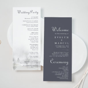 Winter Mountain Forest Wedding Program