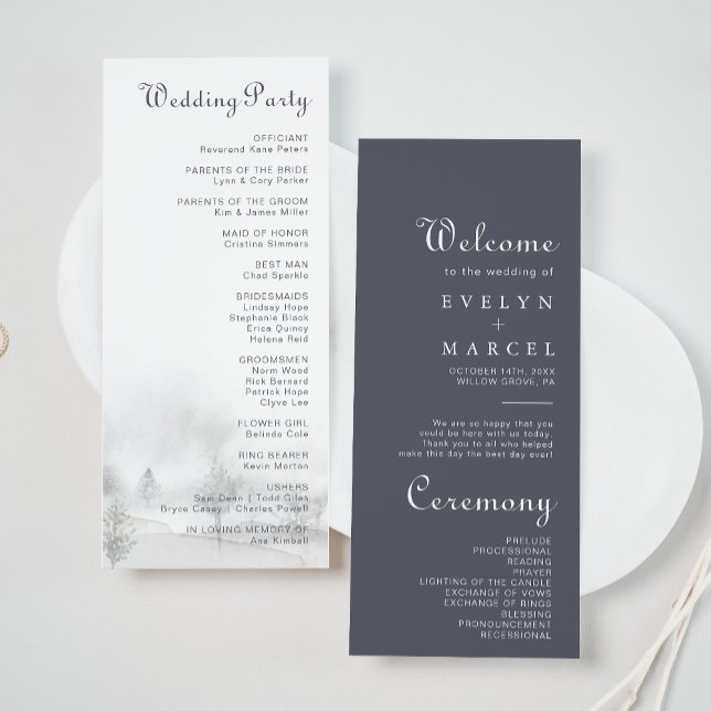 Winter Mountain Forest Wedding Program (Creator Uploaded)