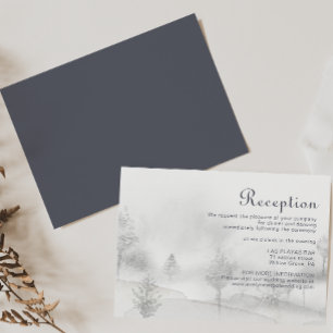Winter Mountain Forest Wedding Reception Enclosure Card