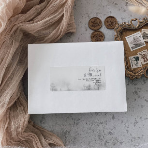 Winter Mountain Forest Wedding Return  Label