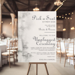 Winter Mountain Forest Wedding Unplugged Ceremony Poster