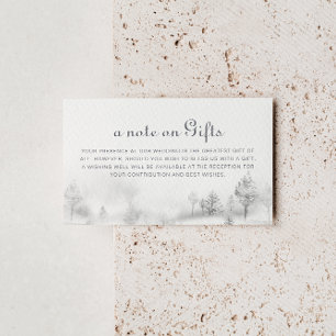 Winter Mountain Forest Wedding Wishing Well   Enclosure Card