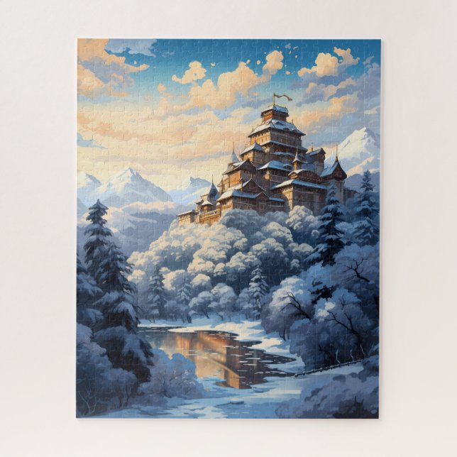 Winter Mountain Fortress Jigsaw Puzzle (Vertical)