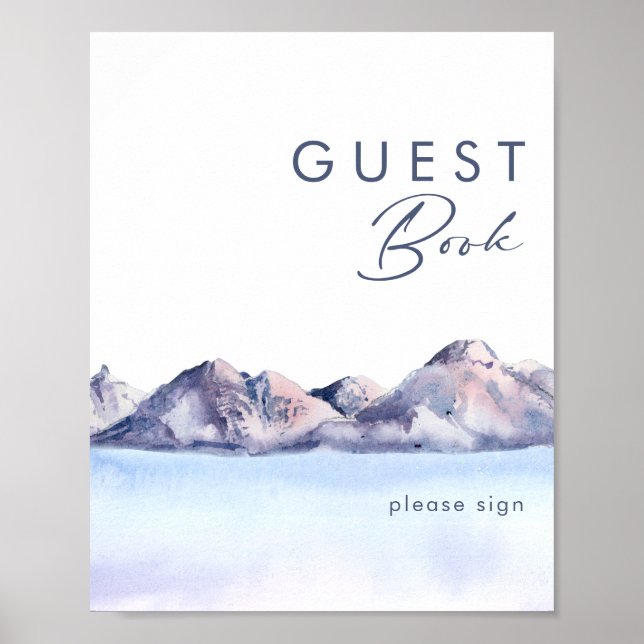 Winter Mountain Guest Book Sign (Front)