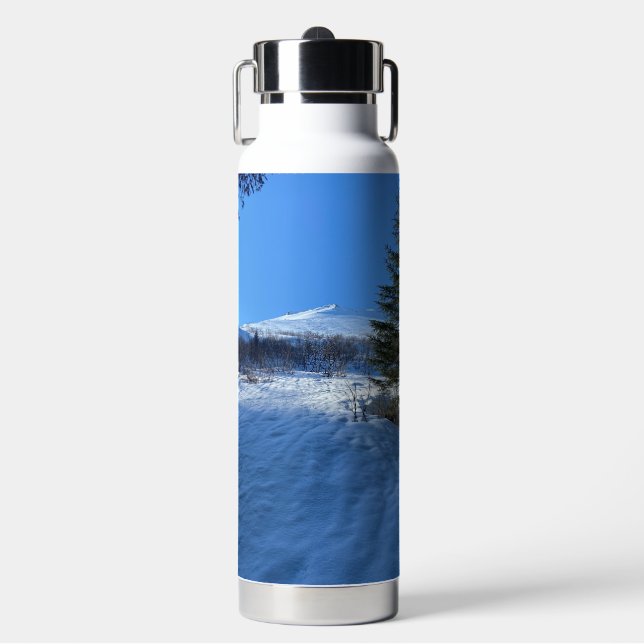 Winter Mountain Hike Water Bottle (Front)