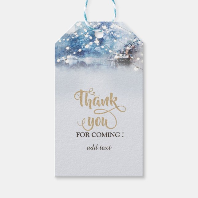 Winter Mountain Lake  Gift Tags (Front)