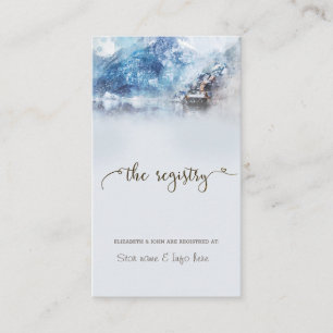 Winter Mountain Lake Registry Enclosure Card