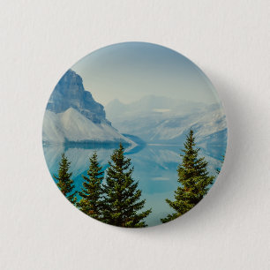 winter mountain lakes 6 cm round badge