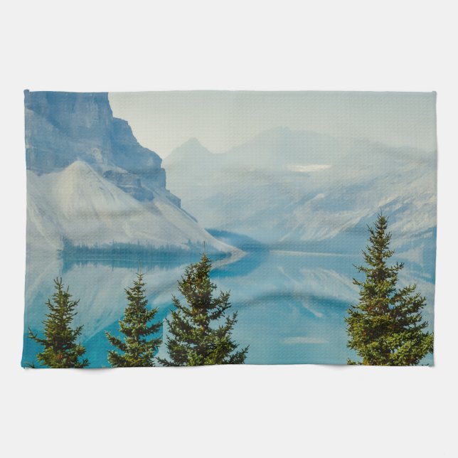 winter mountain lakes tea towel (Horizontal)