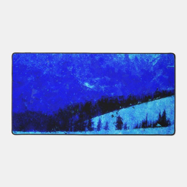 Winter Mountain Landscape Artistic Painting Desk Mat (Front)