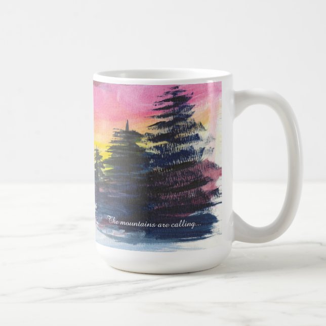 Winter Mountain Majesty Painting coffee mug (Right)