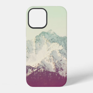 Winter mountain peak, hipster vintage filter iPhone 12 case