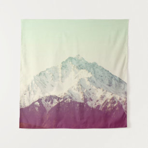 Winter mountain peak, hipster vintage filter tapestry