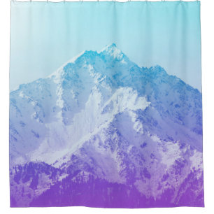 Winter mountain peakmountain,hipster,peak,photo,ba shower curtain