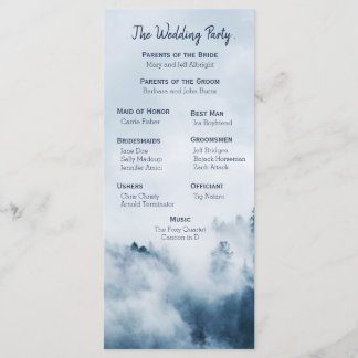 Winter Mountain Pines Wedding Program