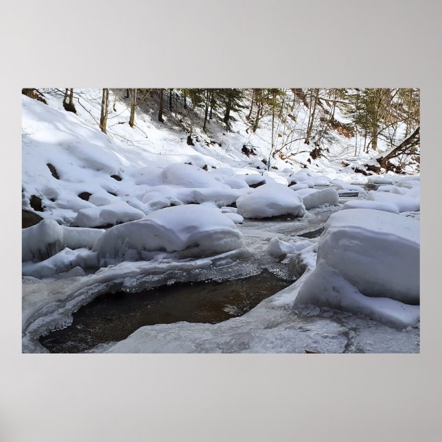 Winter Mountain River – Wild Nature Romania Poster (Front)