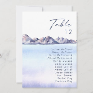 Winter Mountain Table Number Chart