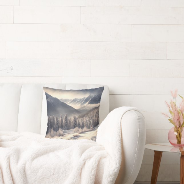 Winter Mountain Valley Cushion (Couch)
