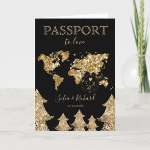 Winter Mountain Wedding Destination Passport Invitation