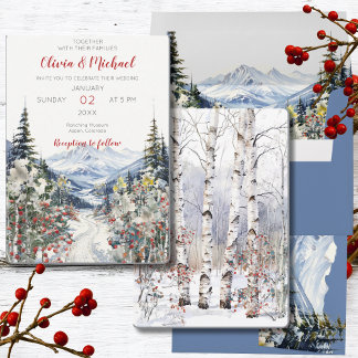 Winter Mountain Wedding Invitation