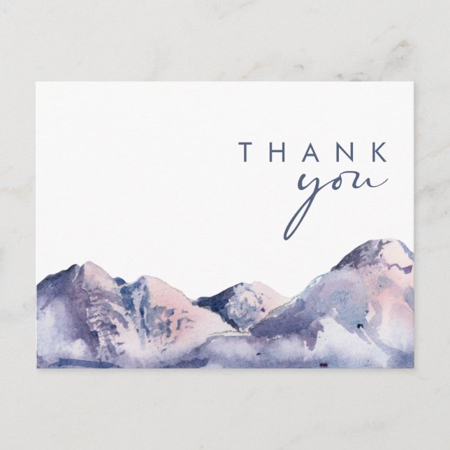 Winter Mountain Wedding Thank You Postcard (Front)