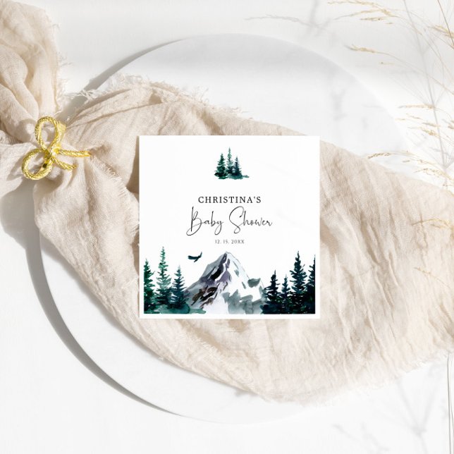 Winter Mountains Baby Shower Napkins (Creator Uploaded)