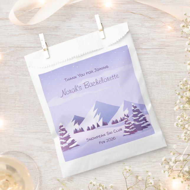 Winter Mountains Bachelorette Weekend Favour Bag (Clipped)