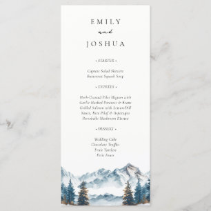 Winter Mountains Pine Tree Wedding Menu