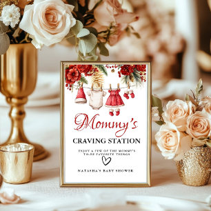 Winter Mummy’s Craving Station baby Shower sign