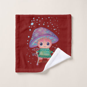 winter mushroom wash cloth