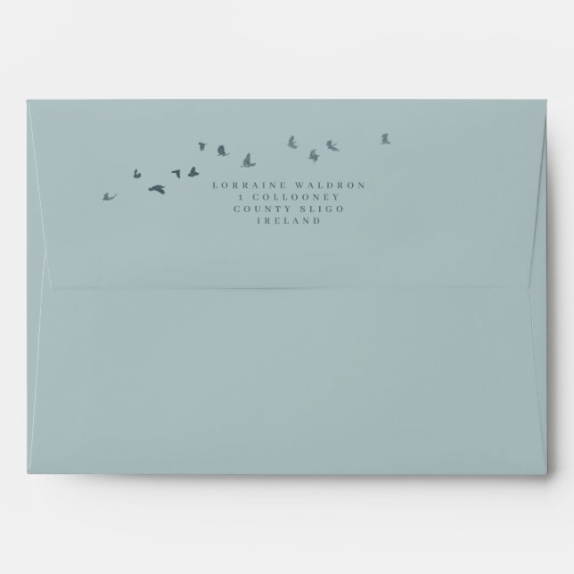 Winter Mystère Return Address Sage Envelope (Back (Top Flap))