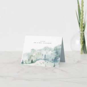 Winter Mystère Wedding Thank You Folded Card