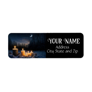 Winter Mystical Candles Snow Return Address Label