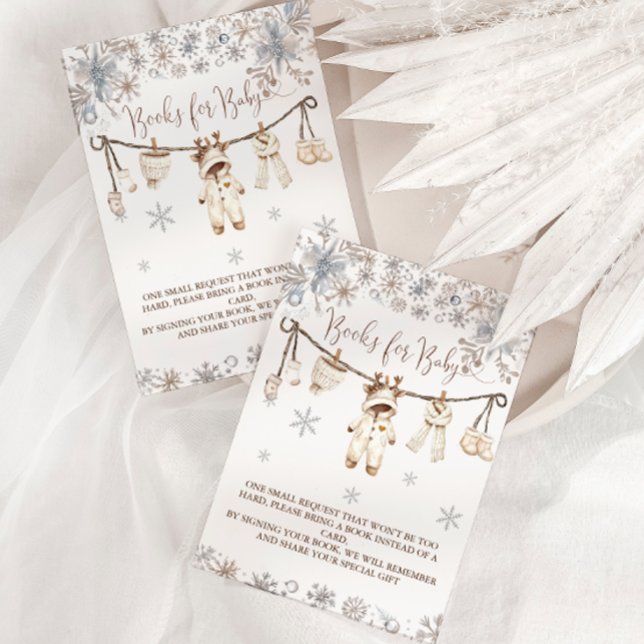 Winter Neutral Clothes Baby Shower Books For Baby Enclosure Card (Creator Uploaded)
