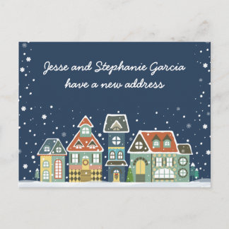 Winter New Home Address We've Moved Announcement Postcard
