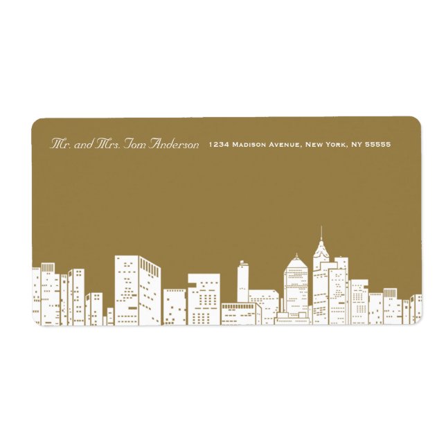 Winter New York Gold Address Label (Front)