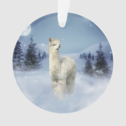 Winter Night Alpaca Christmas Ornament