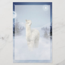 Winter Night Alpaca Stationery