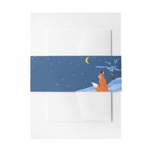 Winter Night Fox Invitation Belly Band
