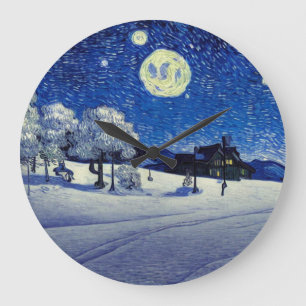 Winter Night Large Clock