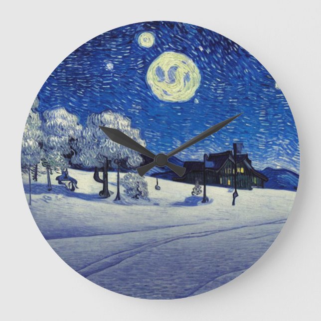 Winter Night Large Clock (Front)