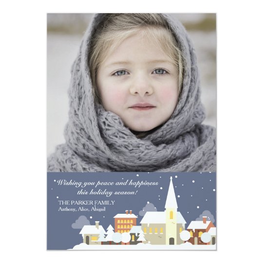 Winter Night Photo Holiday Card