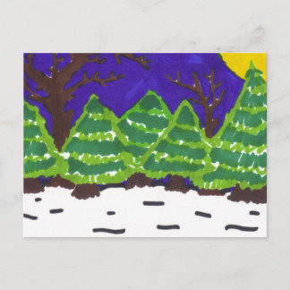 winter night postcard