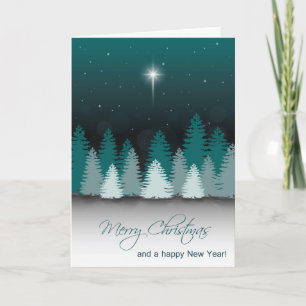 Winter Night with Star of Bethlehem Greeting Card